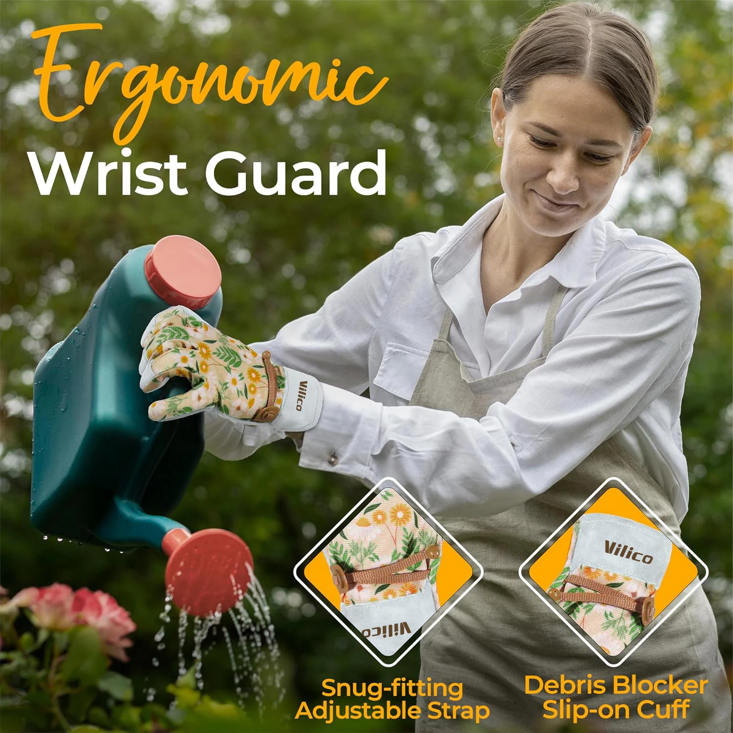 Gardening Gloves for Women Breathable Ladies Leather Garden Yard Gloves Best Gift for Gardeners - 5