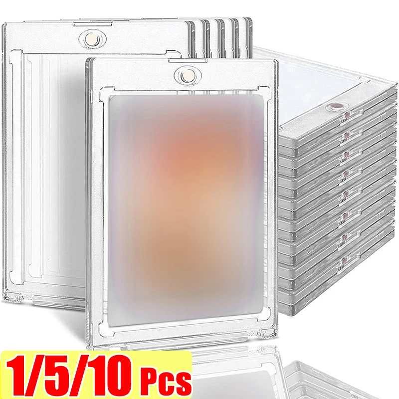 Clear Magnetic Card Holder Set - Premium Protective Display Sleeves for Trading and Sports Cards