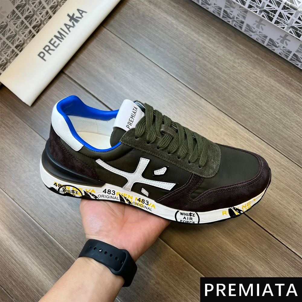 

PREMIATA Men's Light Luxury Niche Retro Classic Lace-up Casual Sports Shoes Simple Fashion Breathable Lightweight Running Shoes