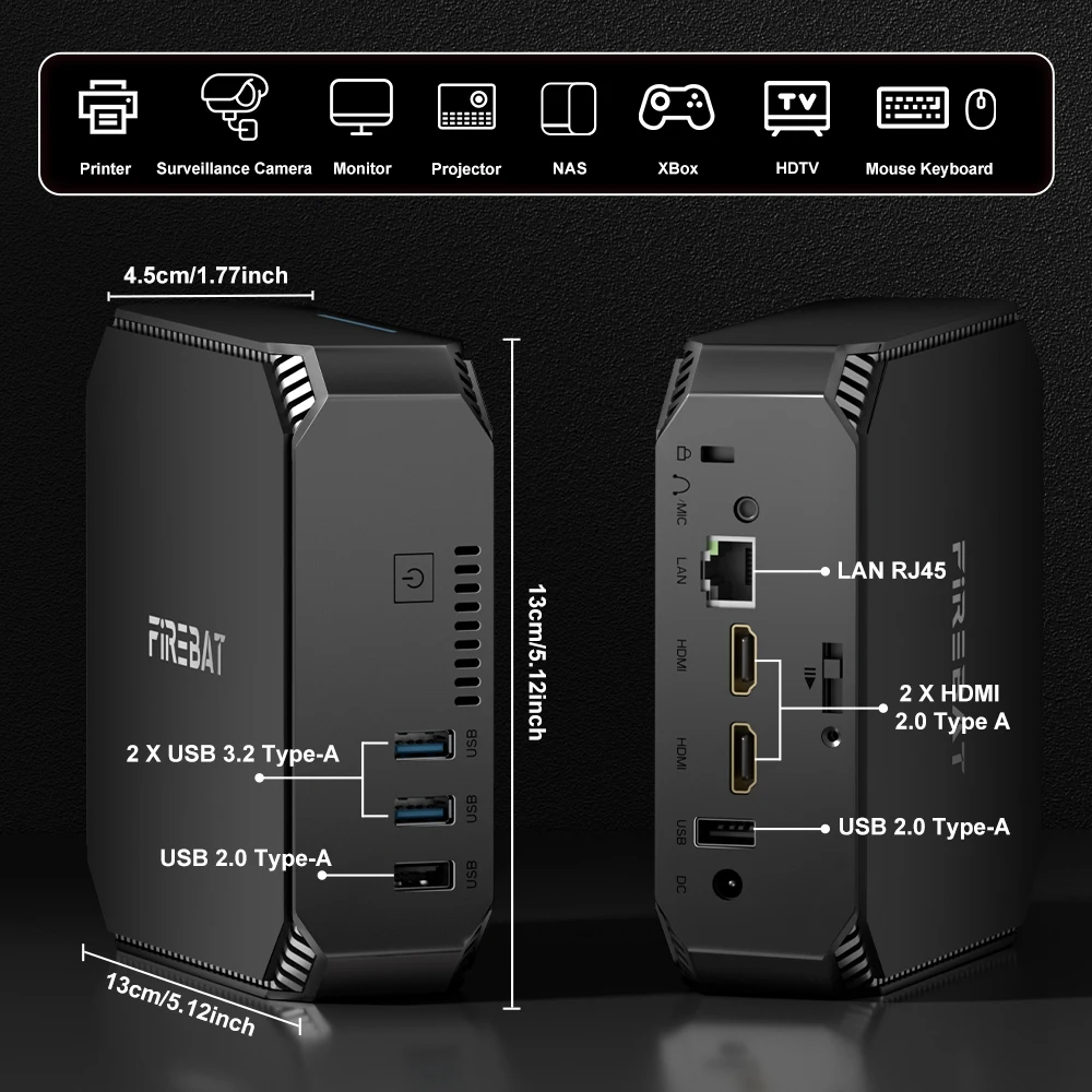 【新品】FIREBATミニPC N150 メモリ16GB +512GB [T2] Amazon.com : FIREBAT Mini PC Computer N150 Intel (3.6GHz