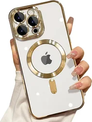 Magnetic Wireless Charging Case with Full Protection and Camera Lens Shield - iPhone 18 Pro Max (Gold)