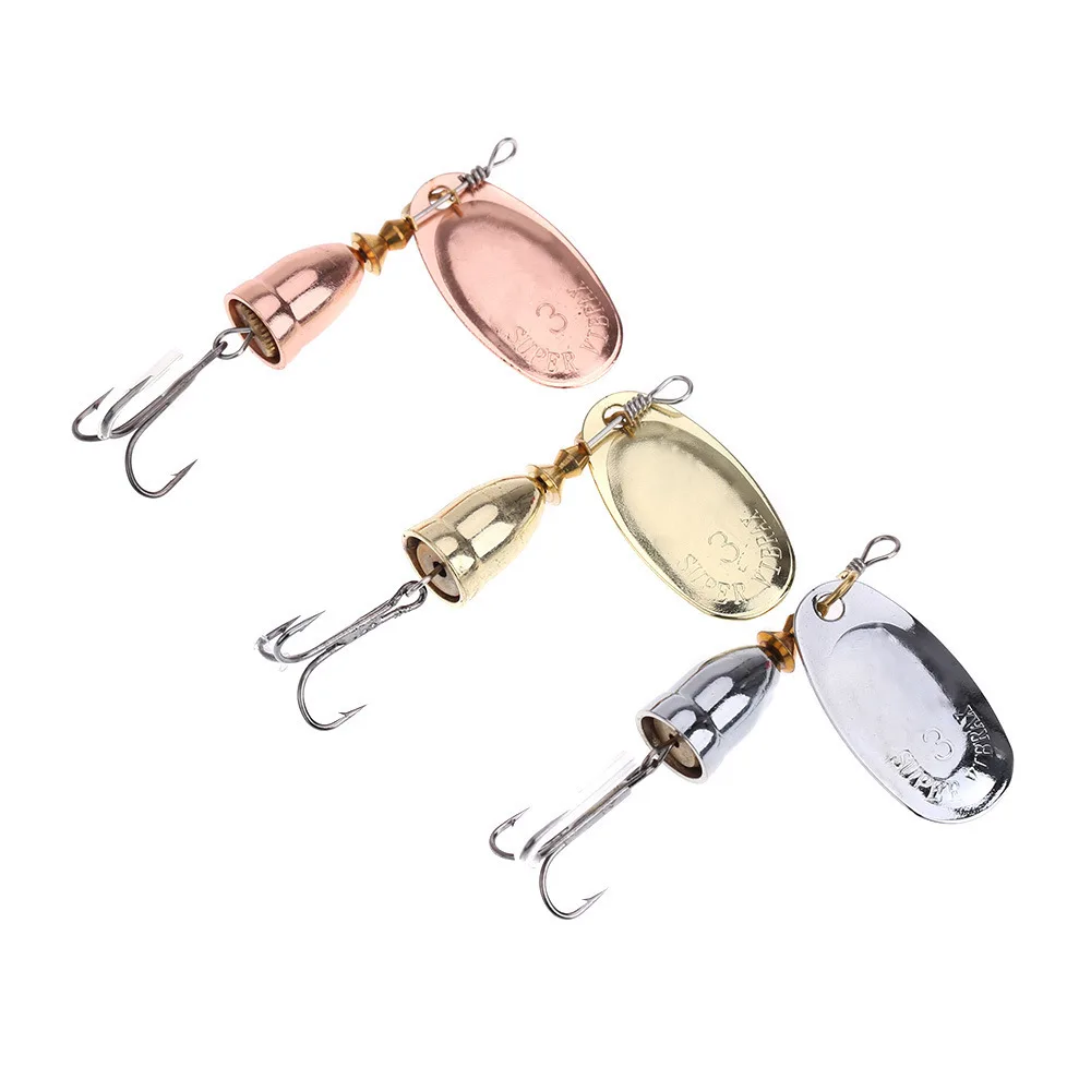Blade Rotating Spinner Metal Lure Brass Hard Artificial Spoon Bait Copper Freshwater Creek Trout Fishing Tackle