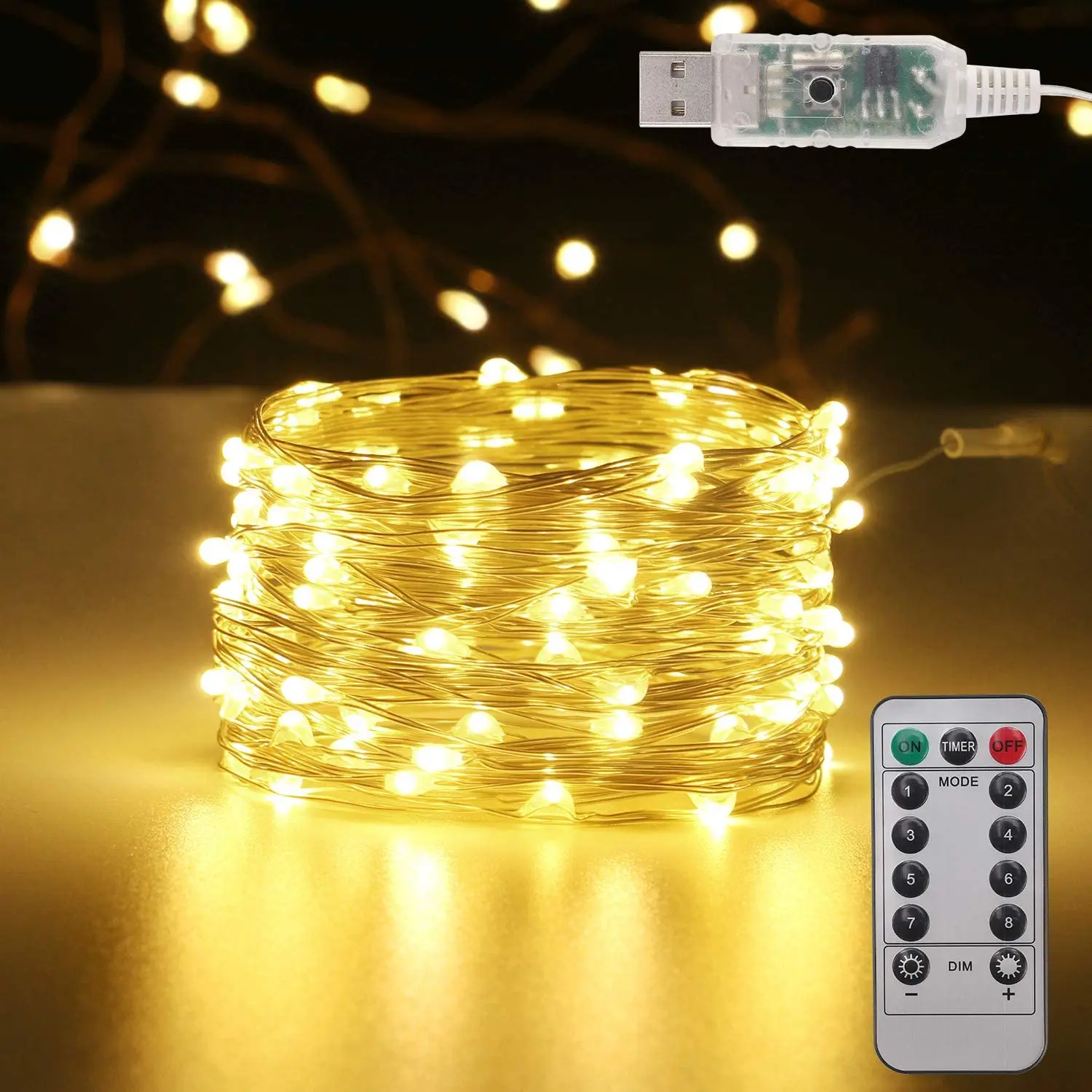 Christmas Garland Light String LED 5M/10M RGB Warm White Copper Wire