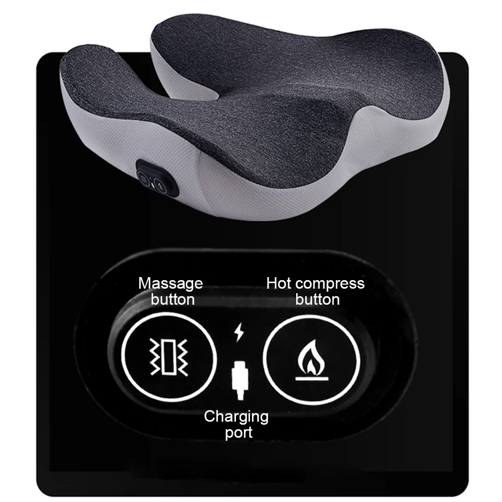 Electric Massage Cushion Vibration Massage Chair Cushion Buttock Massager Hip Massage Mat Waist Support Lumbar Pillow masajeador