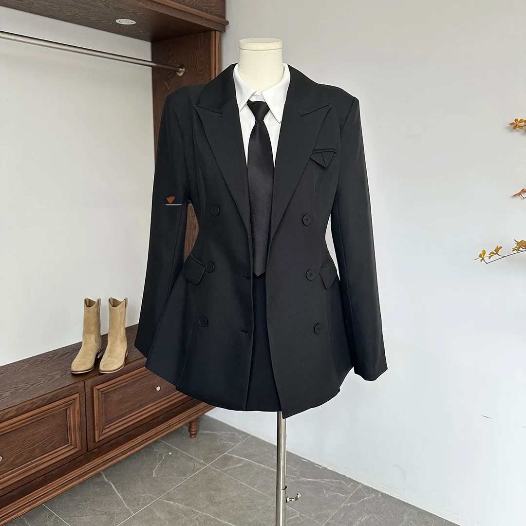 Women's Suit Set Zhang ng Waist-Cinching Slim Fit Trousers And Skirt Ensemble Autumn Collection Commute Sle Long Sve