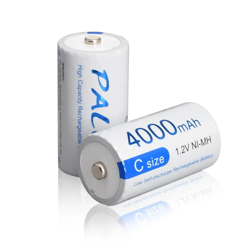 Palo Batterie Ricaricabili Di Dimensioni C Da 2-8 Pezzi 4000Mah 1.2V R14 C Batteria A Celle Ni-Mh Batteria Di Tipo C Per Fornello A Gas, Macchinina