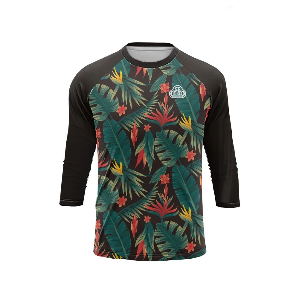 thumbnail image 1 of Sudadera de manga 3/4 para hombre, de MTB, de secado rápido, para verano, para ciclismo y motocicleta, ropa adecuada para carreras, 1 of 5