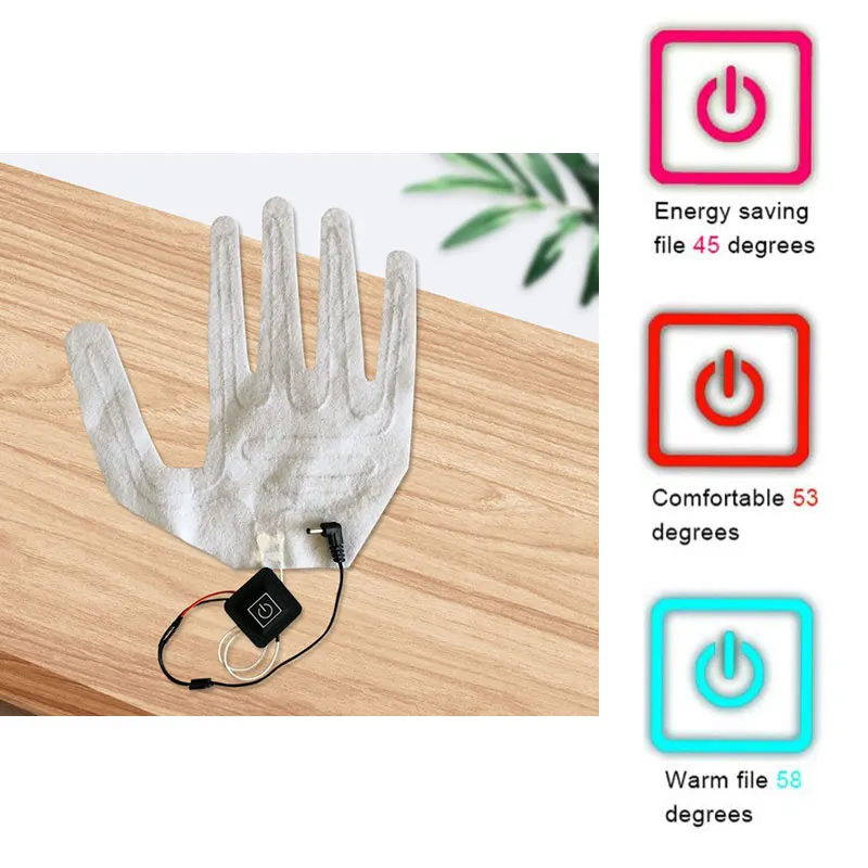 USB Heated Gloves Winter Warm Five-Finger Gloves Heating Pad Electric Heating Film Glove Sheet for Fishing Hunting electric hand warmer