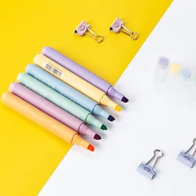 Surligneurs à pointe douce, 6/8 pièces, marqueurs de Manga couleur bonbon Kawaii, Midliner Pastel Macaron Morandi, ensemble de papeterie