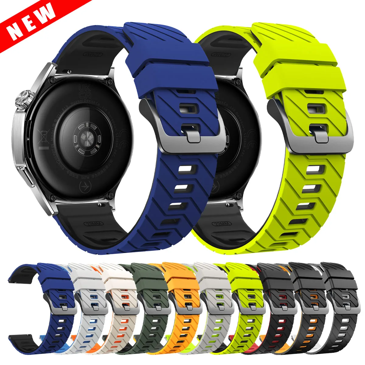 Versatile 22mm Silicone Watch Band - Premium Replacement Strap