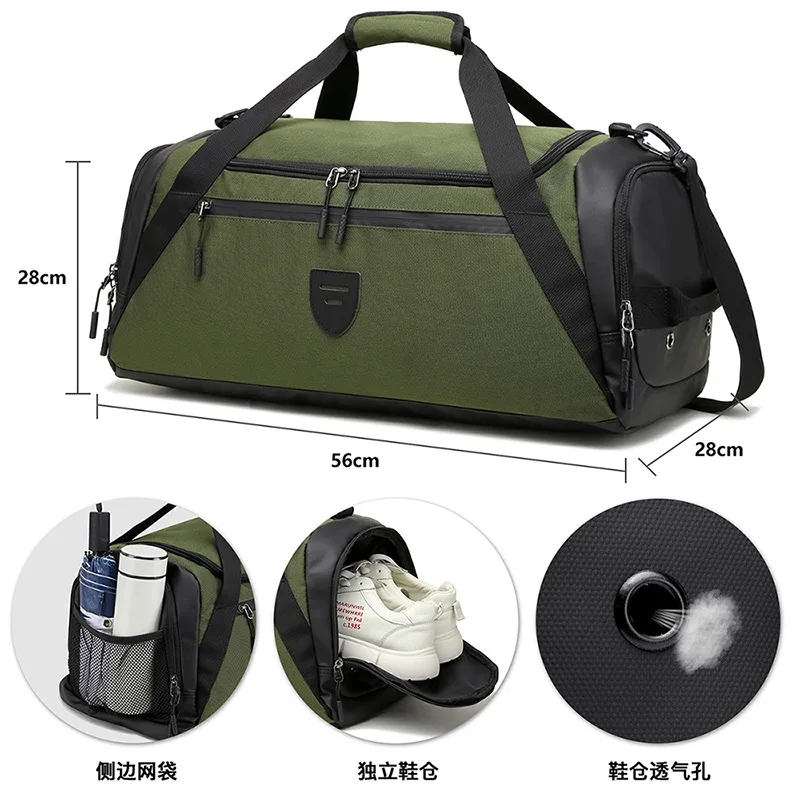 Gym Bags Men's Multi-Functional Short-Distance Travel Bag Portable Large Capacity Shoulder Bag Dry Wet Separation Luggage Bag