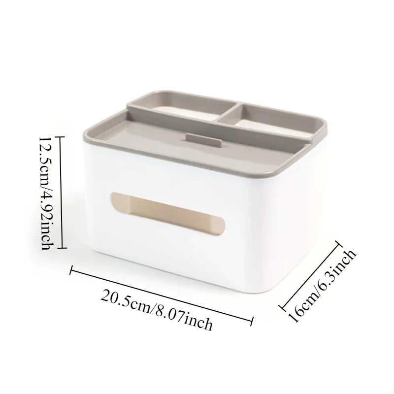 1pc Desktop Organizer Tissue Box Multi-function Remote Clutter Storage Cell Phone Holder Car Tissue Box Desk Storage Tools 2