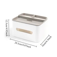 1pc Desktop Organizer Tissue Box Multi-function Remote Clutter Storage Cell Phone Holder Car Tissue Box Desk Storage Tools 2