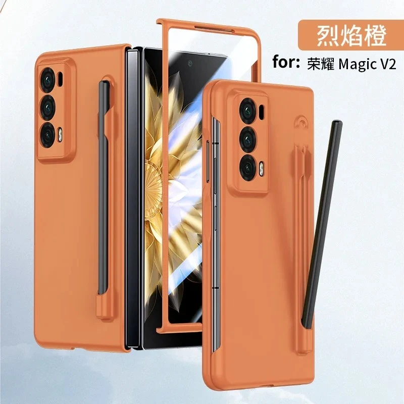Matte Shockproof Armor Case with Pen Holder - Hard Plastic Cover