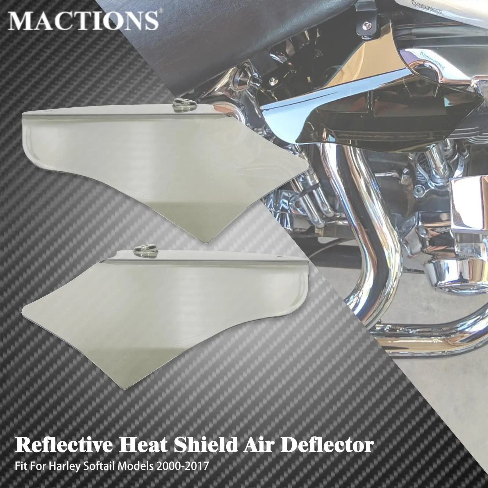 Moto Air Heat Deflettore Shields Protector Sella Deflettore Aria Riflettente Per Harley Softail Fat Boy Slim Fls Fxcw 2000-17