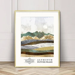 Modern Metal Picture Frame with Plexiglass Mat for Wall Art and Home Decor (Golden Frame)