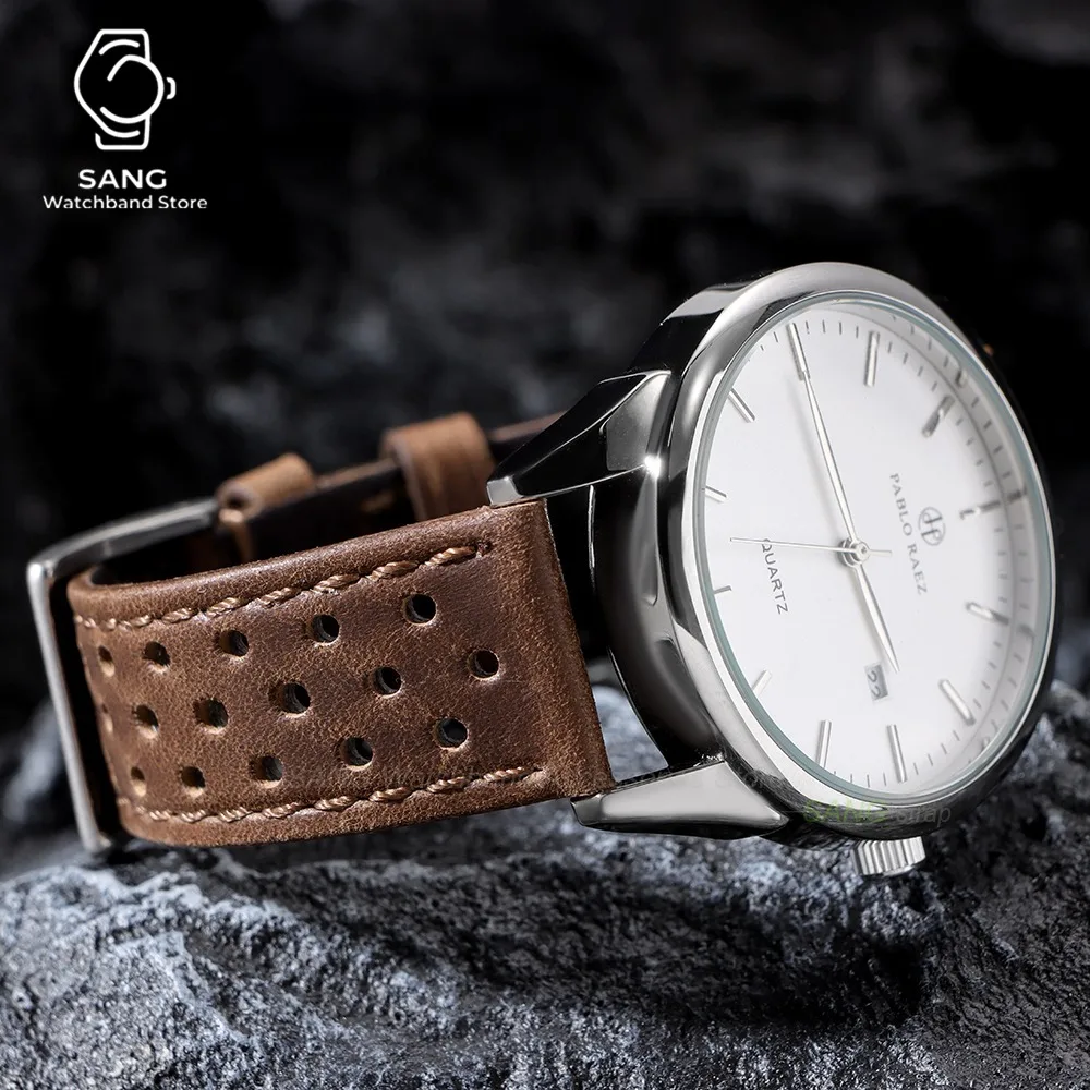 Vintage Calfskin Leather Watch Strap - Breathable Sport Bracelet Accessories