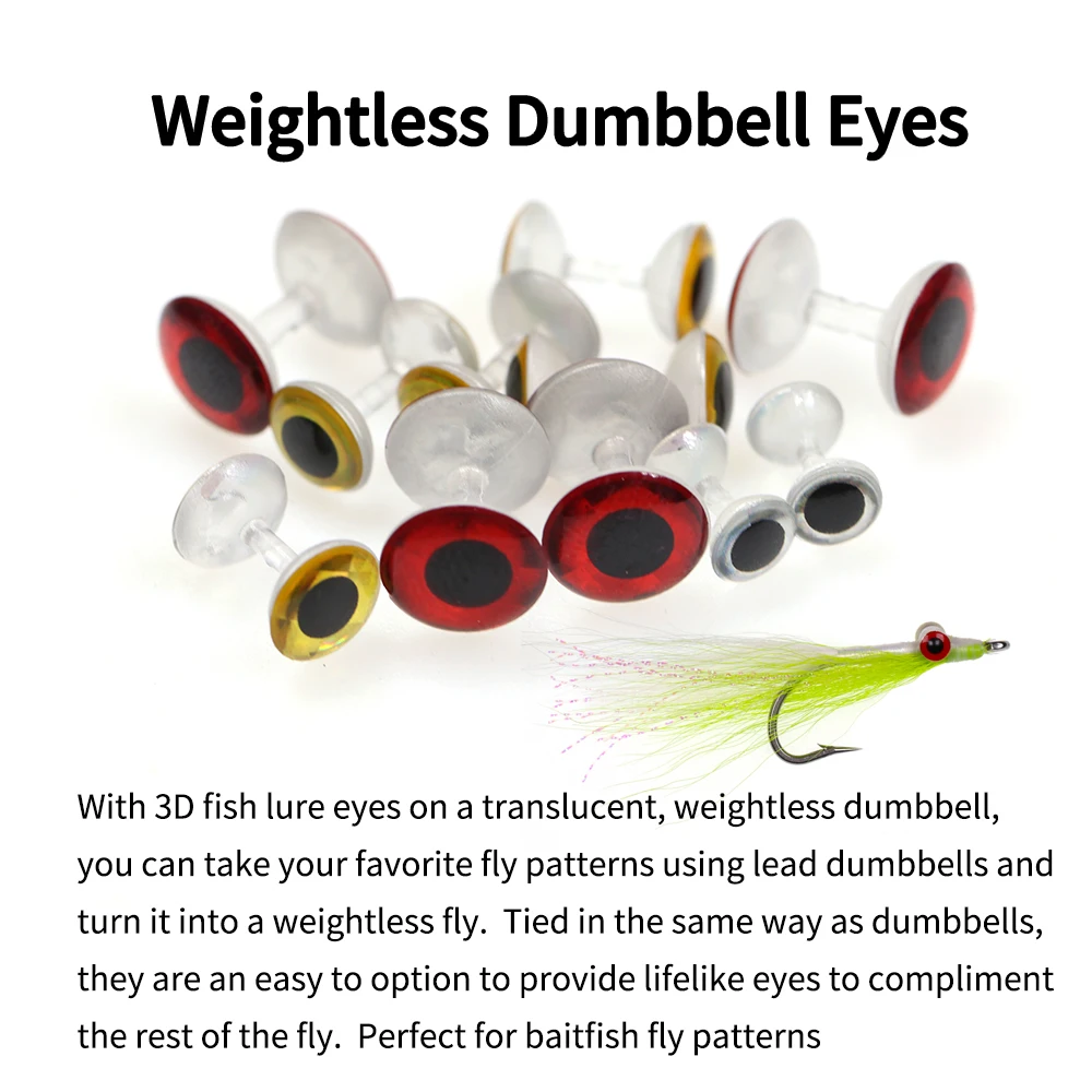 Elllv 6mm 8mm 10mm Weightless Dumbbell Eyes 3D Realistic