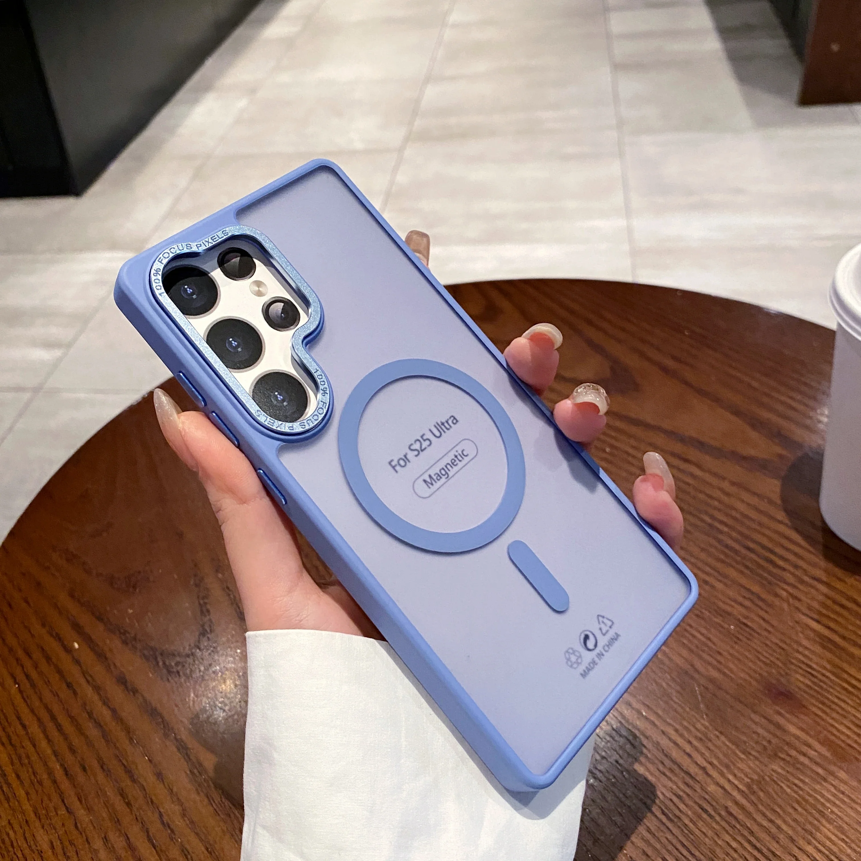 Luxury Matte Clear Magnetic Wireless Charging Shockproof Bumper Cover