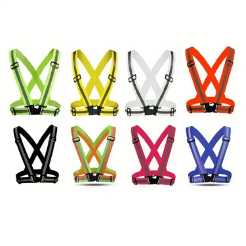 New Color Bright Reflective Strap Night Running Cycling Vest Adjustable Safety Vest Elastic Strap For Adult and Children Reflective Vest