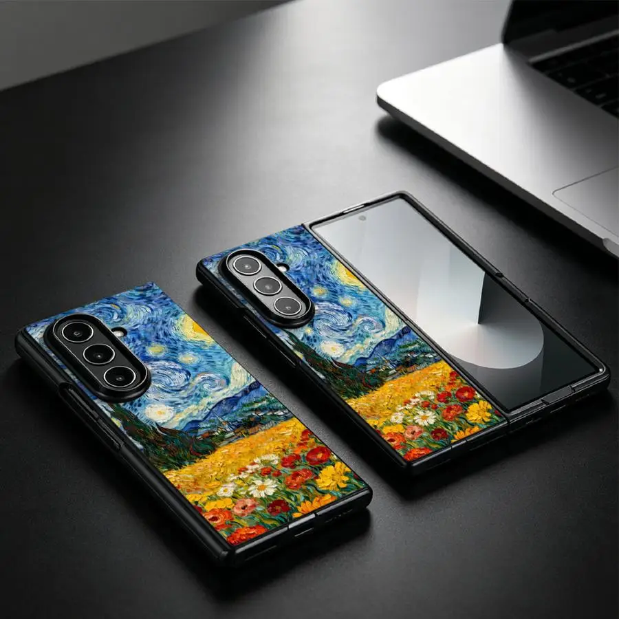Van Gogh Starry Night Inspired Foldable Phone Case Cover