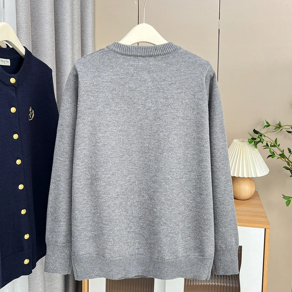 Spring Autumn Embroidery Knitted Long Sleeve Knitted Cardigan PLUS Size Women's Sweater Coat 3028