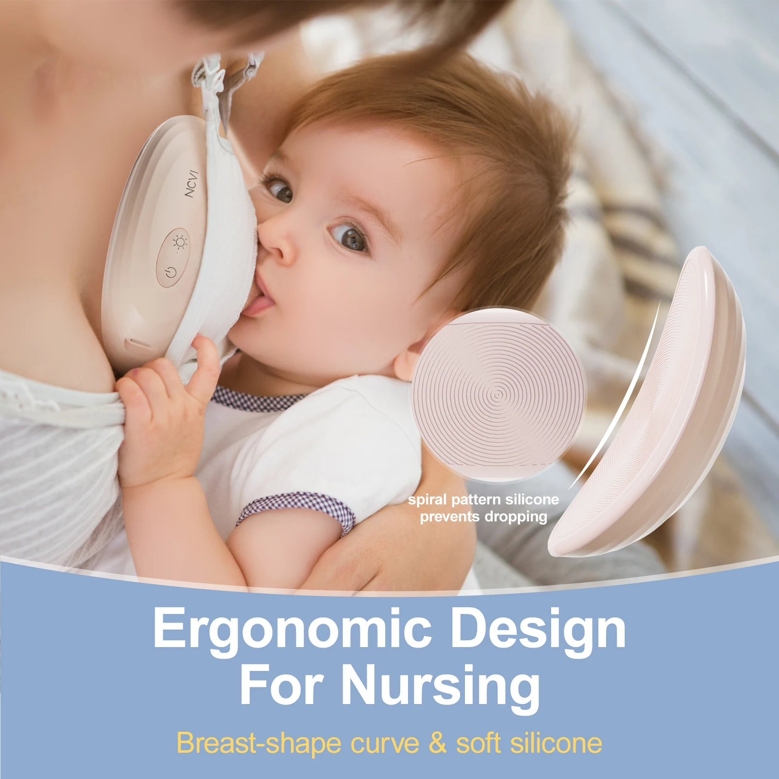 NCVI Warming Lactation Massager 2 Vibration & Heating modes Breastfeeding Support for Clogged Ducts Mastitis Improve Milk Flow lactation massager