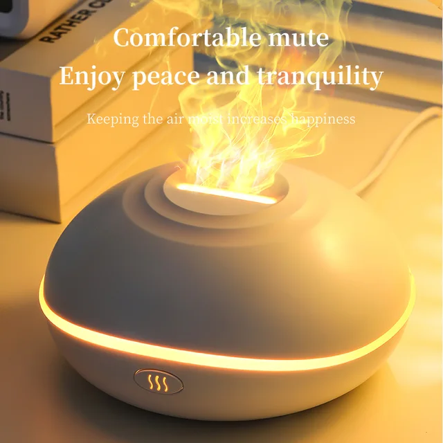 High Quality Aroma Diffuser Essential Oil Lamp 200ml USB Portable Air Humidifier with Color Flame Night Light 4