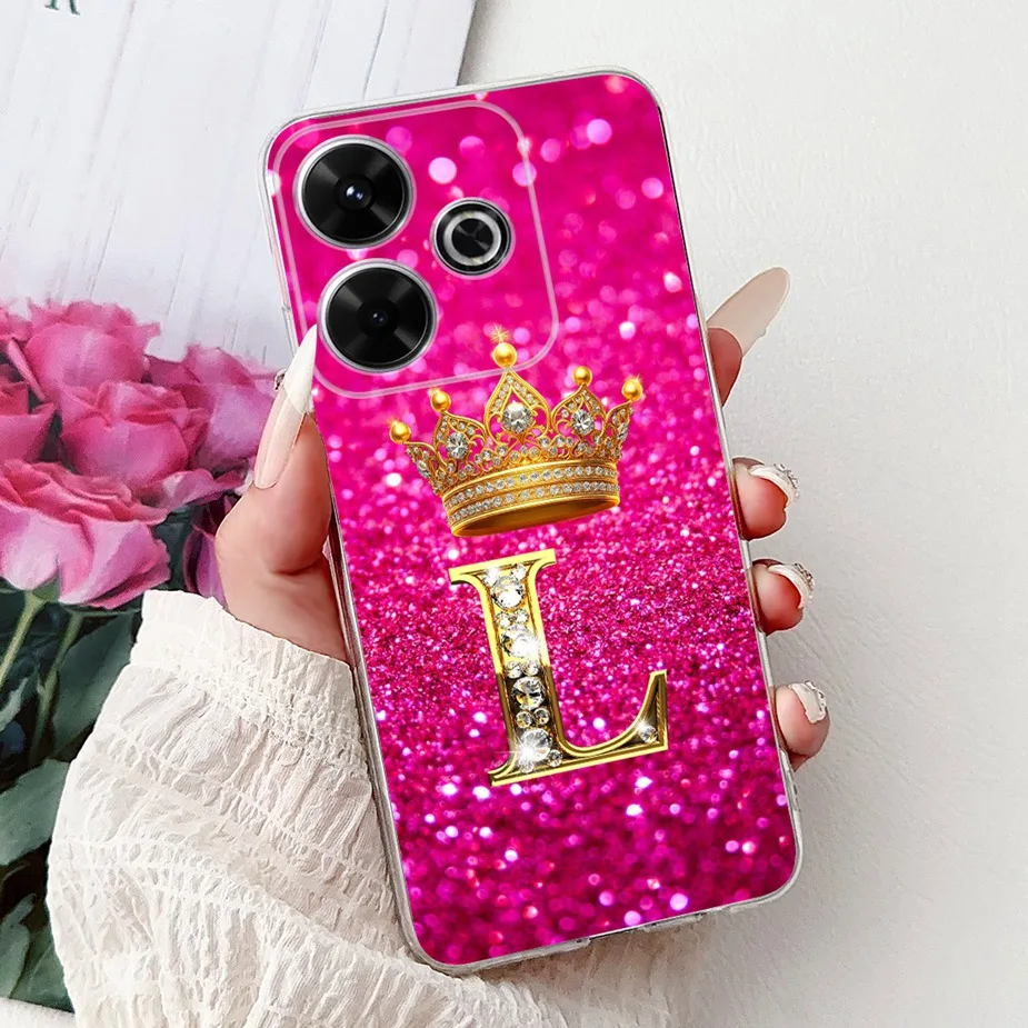 Stylish Clear Silicone TPU Phone Case with Letter Design