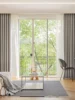 Hook And Loop Fastener  Modern Living Room Curtains Full Blackout Fabric Finished Product Thickened linen 2