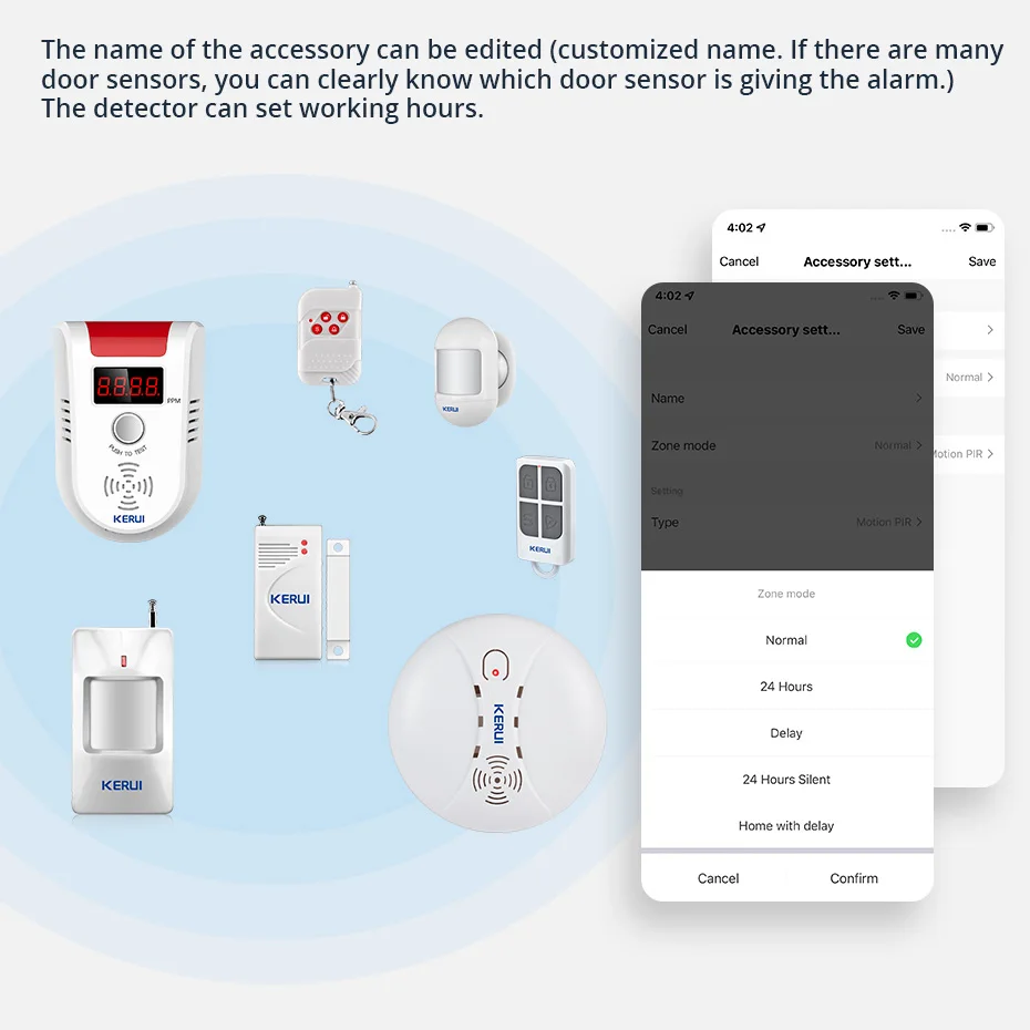 KERUI Tuya Kit de système d'alarme de sécurité WIFI intelligent 110dB sans fil fort sirène intérieure/extérieure klaxon capteur de porte de mouvement anti-cambriolage à domicile 5
