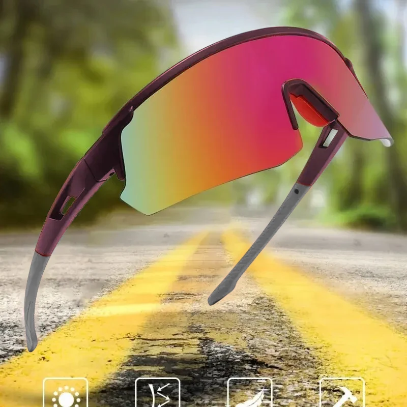 Color-Changing Cycling Sunglasses Men And Women Outdoor Uv Windproof Dustproof Bicycle Sports Goggles