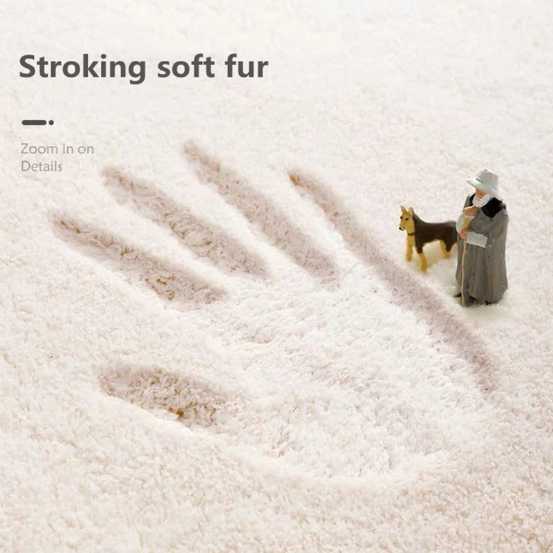Nordic Fluffy Plush Carpets for Living Room Light Luxury Zebra Pattern Bedroom Decor Carpet Home Large Area Anti-Slip Lounge Rug 6