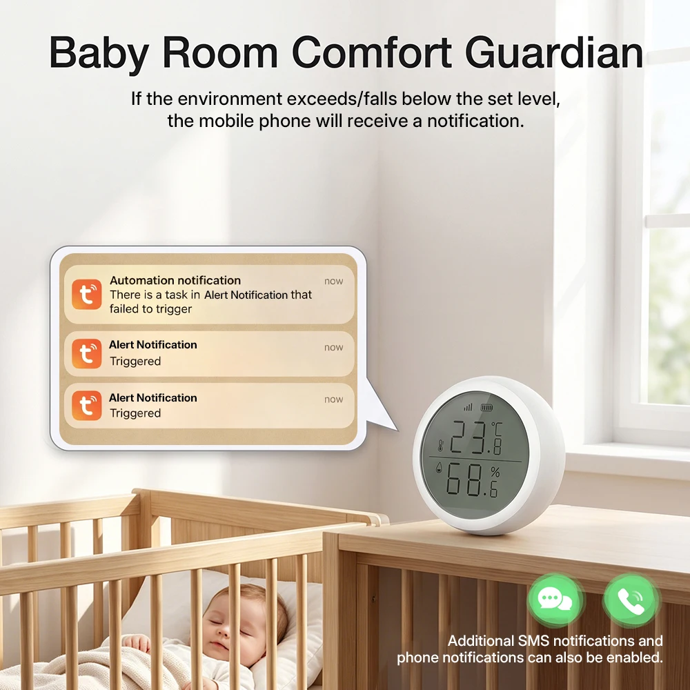 Smart Indoor Wireless Temperature & Humidity Sensor