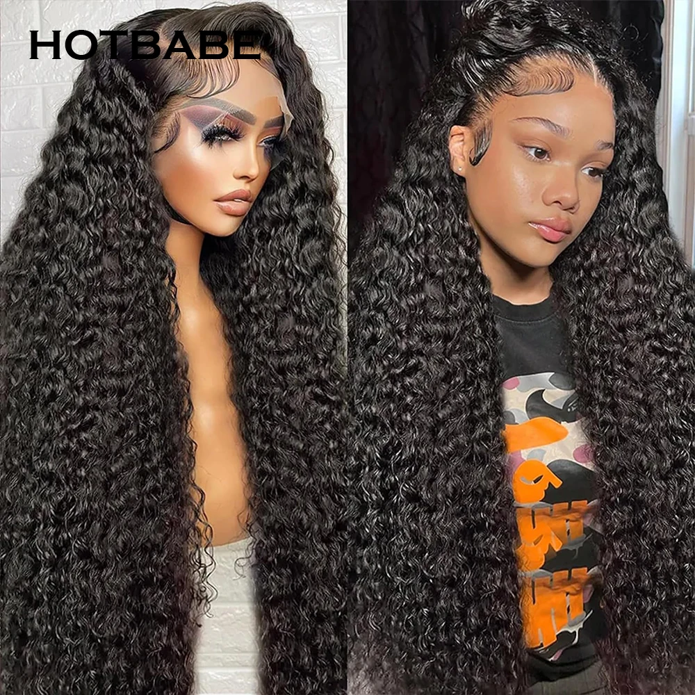 250 Density Glueless Wig Water Wave 13x4 HD Lace Frontal Wig Brazilian Preplucked 13x6 Lace Front Wig Curly Human Hair Wig