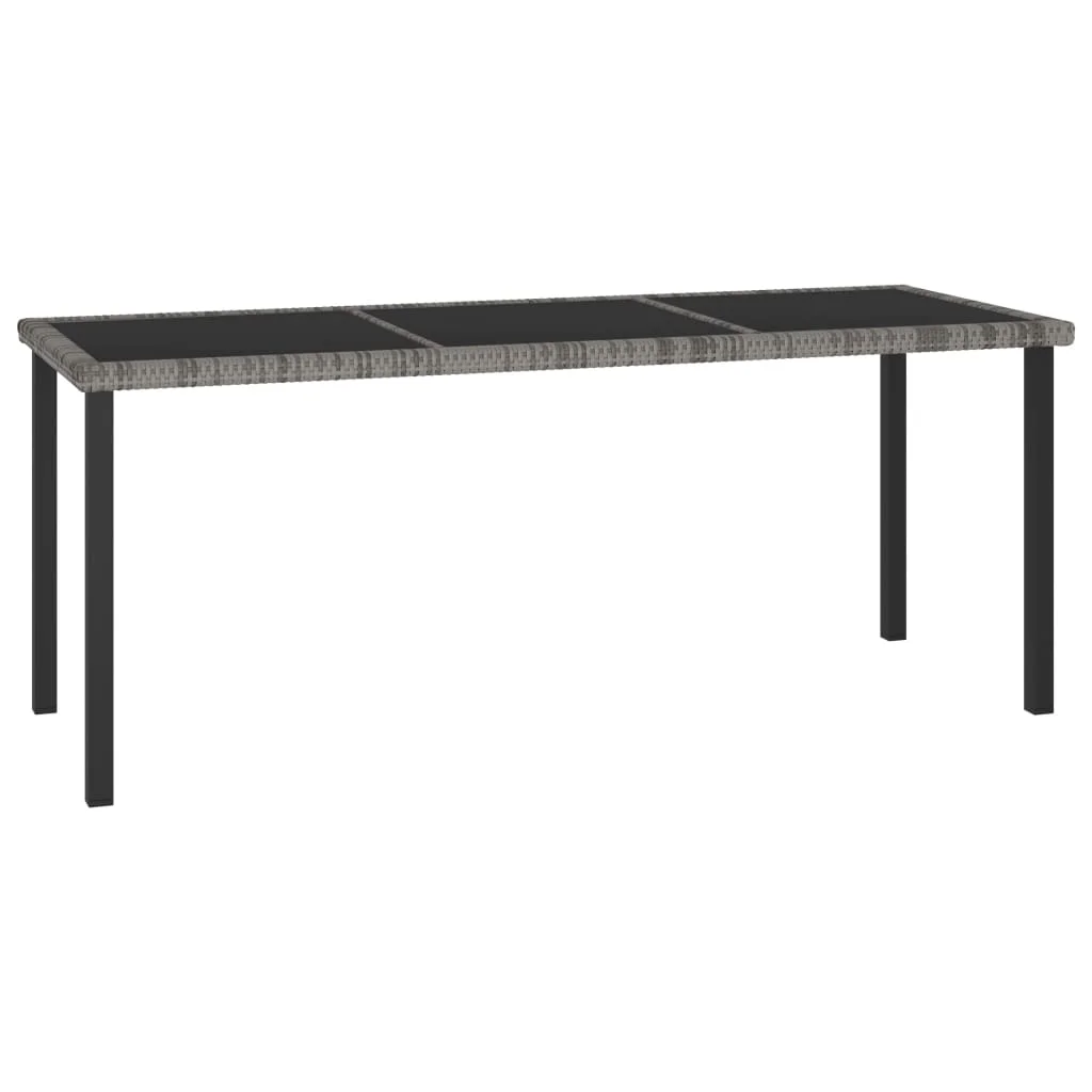 

Garden Dining Table, Poly Rattan Outdoor Table , Patio Furniture Grey 180x70x73 cm