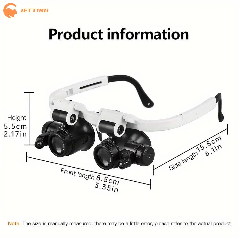 (신제품) 1개 8X/15X/23X 돋보기 LED 조명이 있는 보석상 시계 제작자용 망원 헤드밴드 돋보기 안경