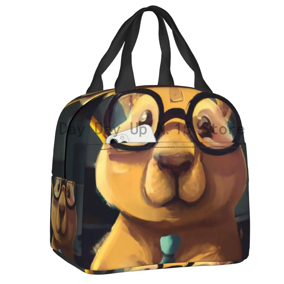 Cartoon Capybara Insulated Lunch Bag for Women Resuable Animal Pet Thermal Cooler Lunch Box Beach Camping Travel cartoon panda bear sling bag for cycling camping men s animal crossbody chest backpack shoulder daypack