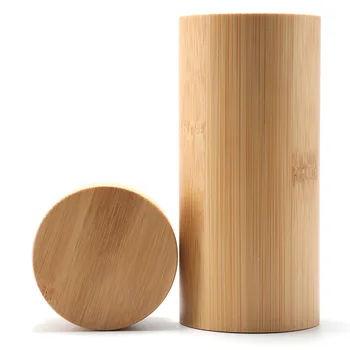 Wooden Eyeglasses Case Oversized FlaBottom Cylinder Bamboo Glasses Case Sunglasses Myopia Glasses Glasses Storage Box 1