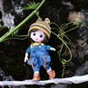Ob11 Doll Checkered Loose Overalls Clothes Dolls Jeans Suit With Hat + T-Shirt Doll For Molly Gsc Ymy P9 P10 Body Uf Dolls 6