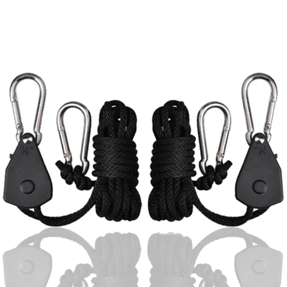 Adjustable Rope Hanger 2pcs 1/8 Inch for Grow Light Heavy Duty Rope Clip Hanger light suspension kit