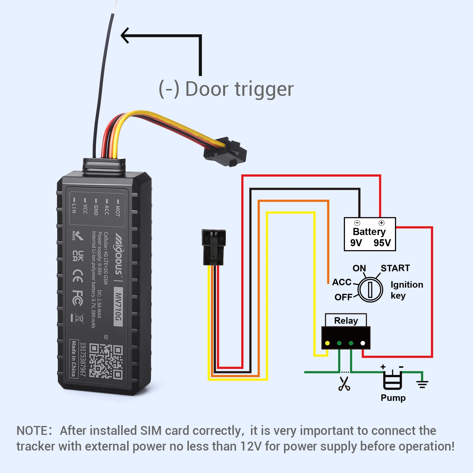 4G Car Tracker Door Open Alarm Mini Motorcycle Tracking Device Remote Fuel Cut Off Anti Theft Vehicle Locator MiCODUS MV710G