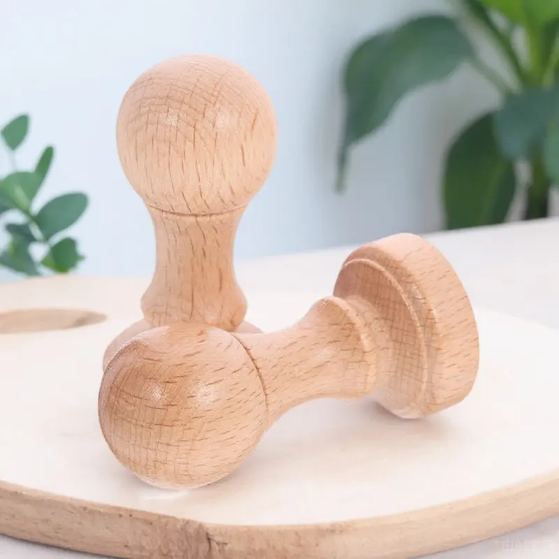 2Pcs 소형 나무 DIY 빈 스탬퍼 세트 선물 가방 라벨용 섬세한 조각 인감 수제 카드 스크랩북 사용