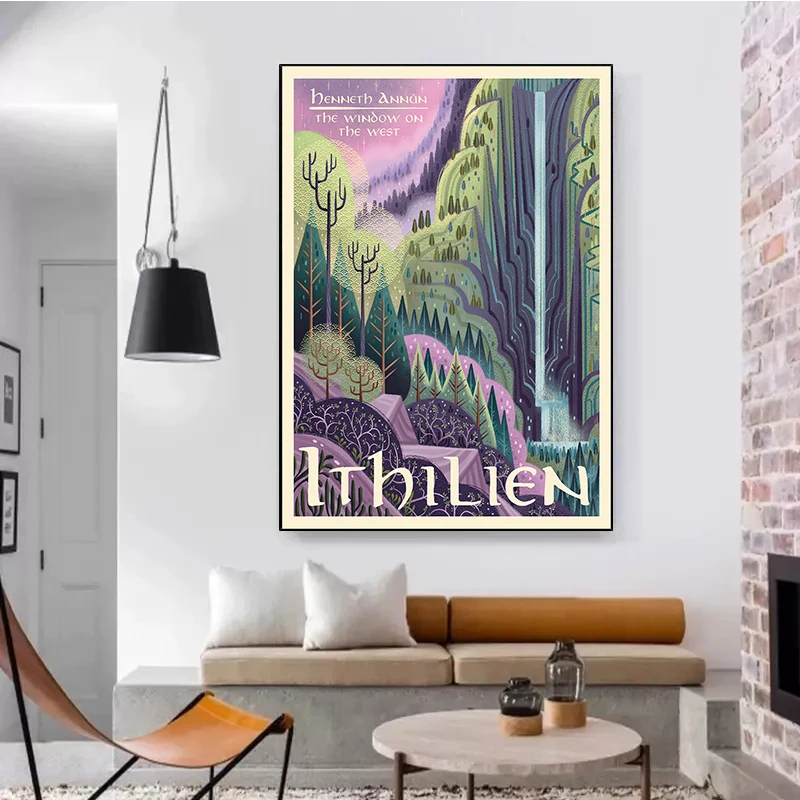 Ring Art Poster Retro Travel Abstract Canvas Painting Vintage Film Mordor Castle Lord Magic Wall Art Picture Kid Room Home Decor