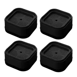 Heavy Duty Adjustable Furniture Risers - Nonslip, Stackable Lifter Set of 4 (4pcs - Black)