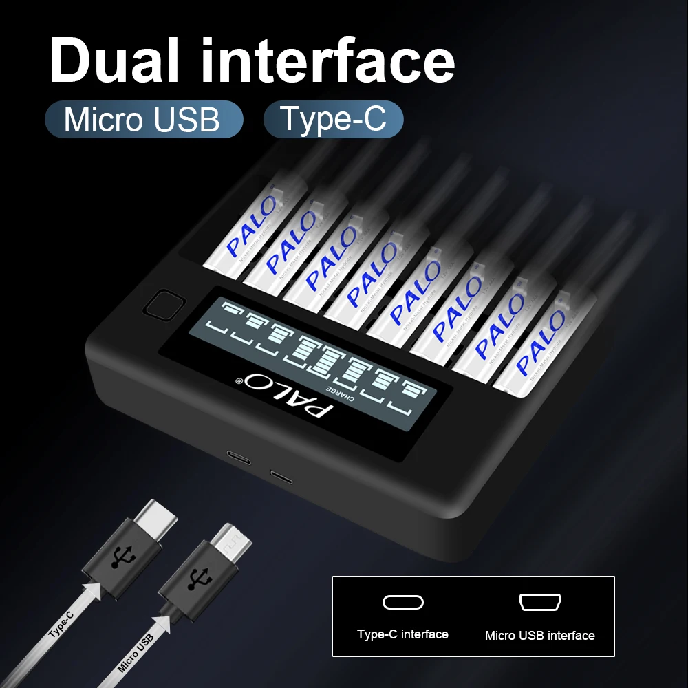 Fast Smart Charger 4-8 Slots LCD Display Intelligent For 1.2V AA AAA NiCd NiMh Rechargeable Battery