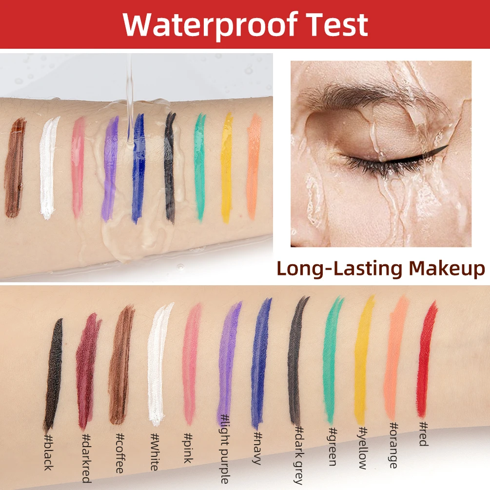 QIBEST Colored Eyeliner Set Waterproof Eyeliner Pencil Long Lasting