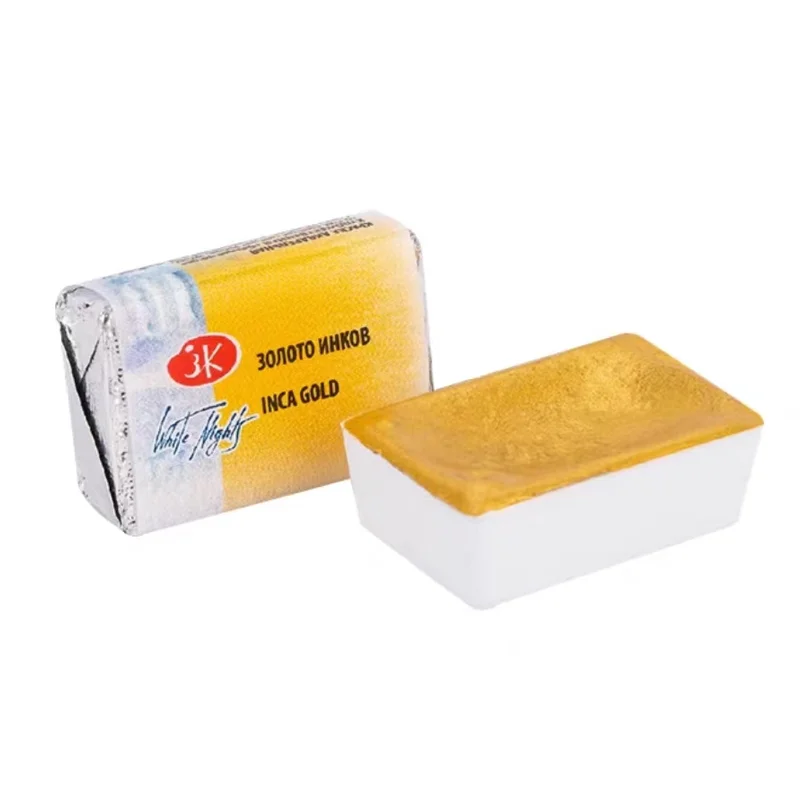 러시아 화이트 나이트 메탈릭 솔리드 수채화 페인트, 전문가용 풀 팬, 초보자 및 애호가 드로잉 아트 용품