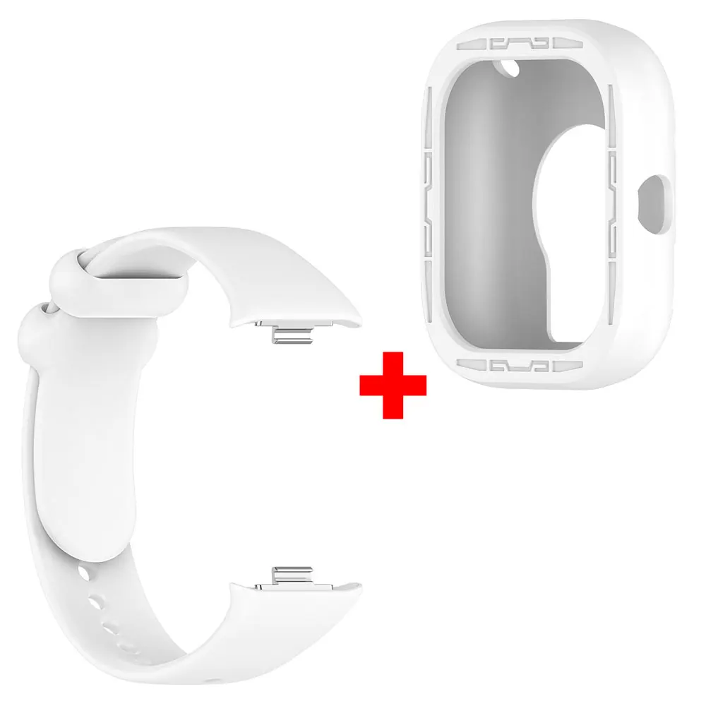 Silicone Watch Strap with Shockproof Protective Case and Screen Protector Cover