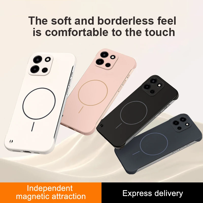 Magsafe Frameless Ultra Thin Hard Matte Phone Case with Magnetic Slim PC Bumper Cover